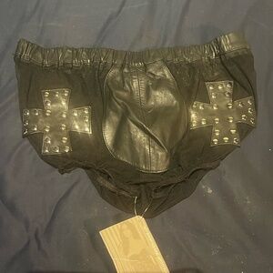 Elegant Moments  XL Mesh & Pleather Brief NWT